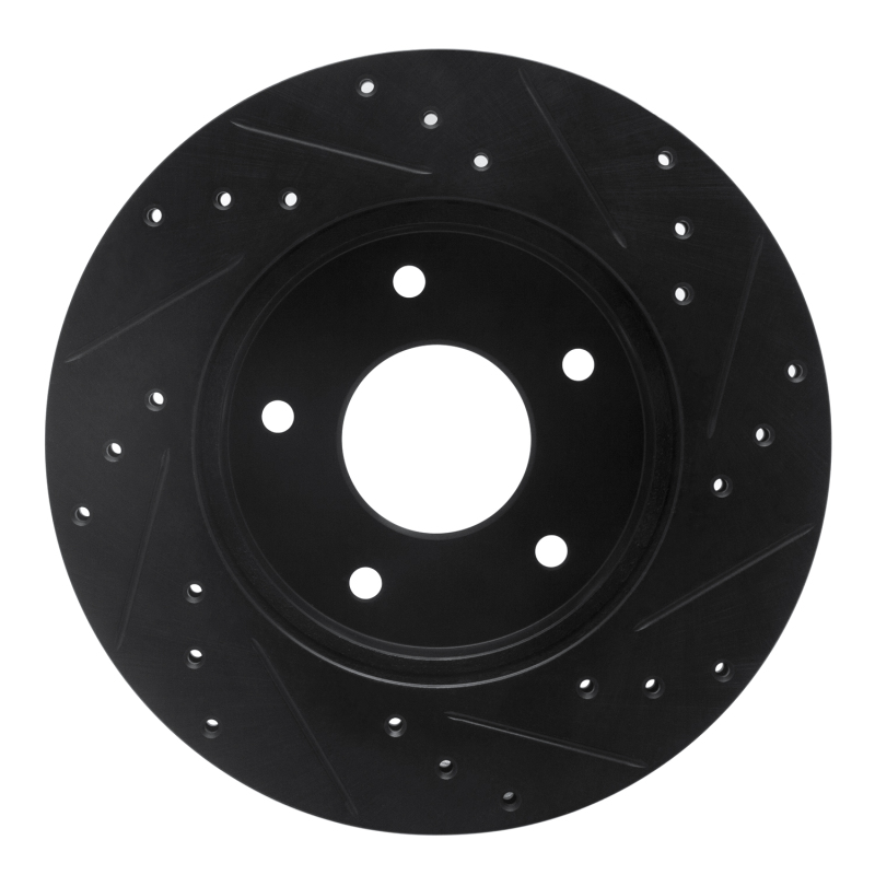 Picture of R1 78-81 Pontiac Firebird Rear Left Drilled & Slotted Black Brake Rotor