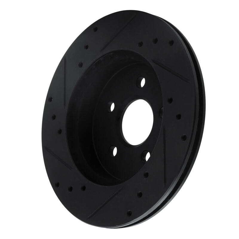 Picture of R1 88-88 Pontiac Fiero Rear/Front Right Drilled & Slotted Black Brake Rotor