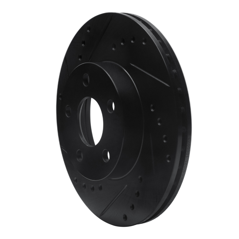 Picture of R1 90-05 Buick Skylark Front Left Drilled & Slotted Black Brake Rotor
