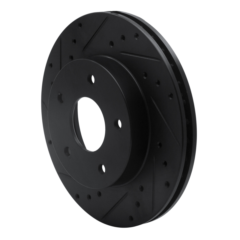 Picture of R1 78-81 Pontiac Firebird Rear Left Drilled & Slotted Black Brake Rotor