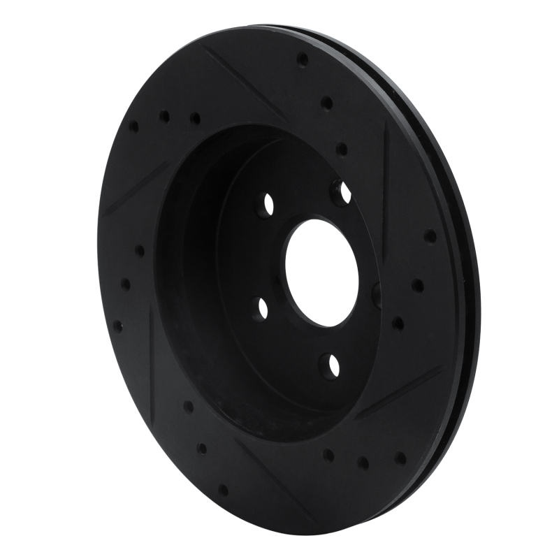 Picture of R1 88-88 Pontiac Fiero Front/Rear Left Drilled & Slotted Black Brake Rotor