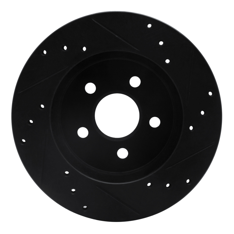 Picture of R1 88-88 Pontiac Fiero Front/Rear Left Drilled & Slotted Black Brake Rotor
