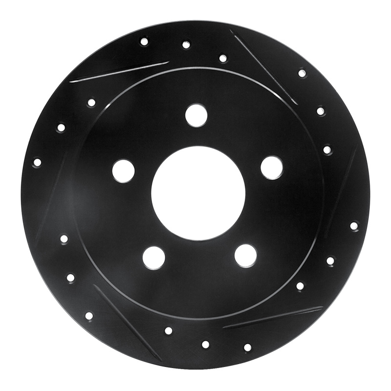 Picture of R1 97-05 Buick Century Rear Right Drilled & Slotted Black Brake Rotor