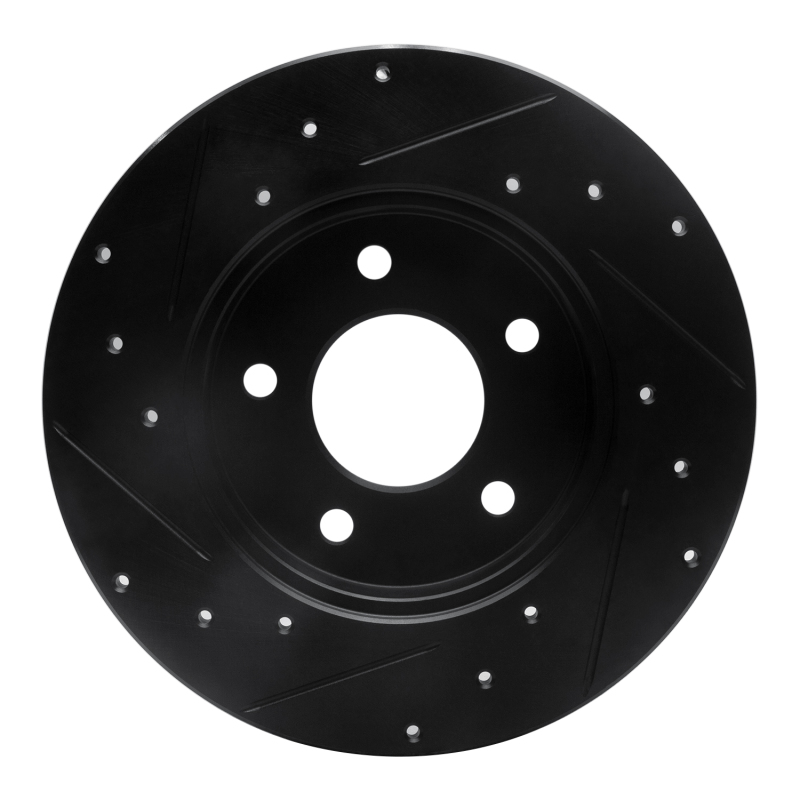 Picture of R1 92-05 Buick Park Avenue Rear Right Drilled & Slotted Black Brake Rotor