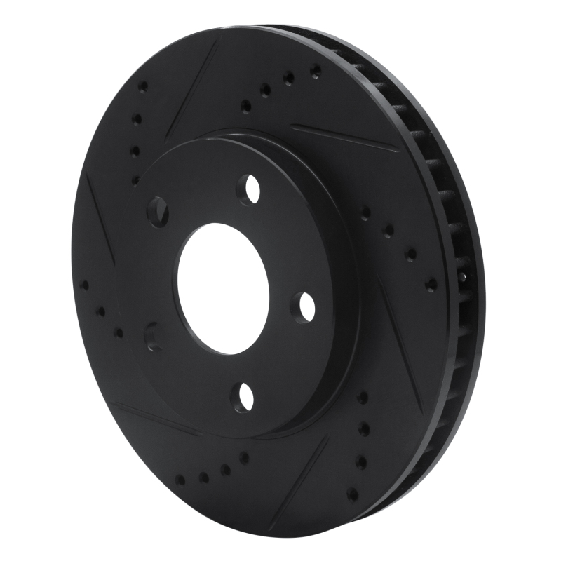Picture of R1 97-05 Buick LeSabre Front Left Drilled & Slotted Black Brake Rotor