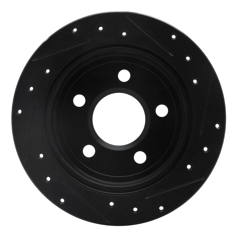 Picture of R1 97-05 Buick Century Rear Left Drilled & Slotted Black Brake Rotor