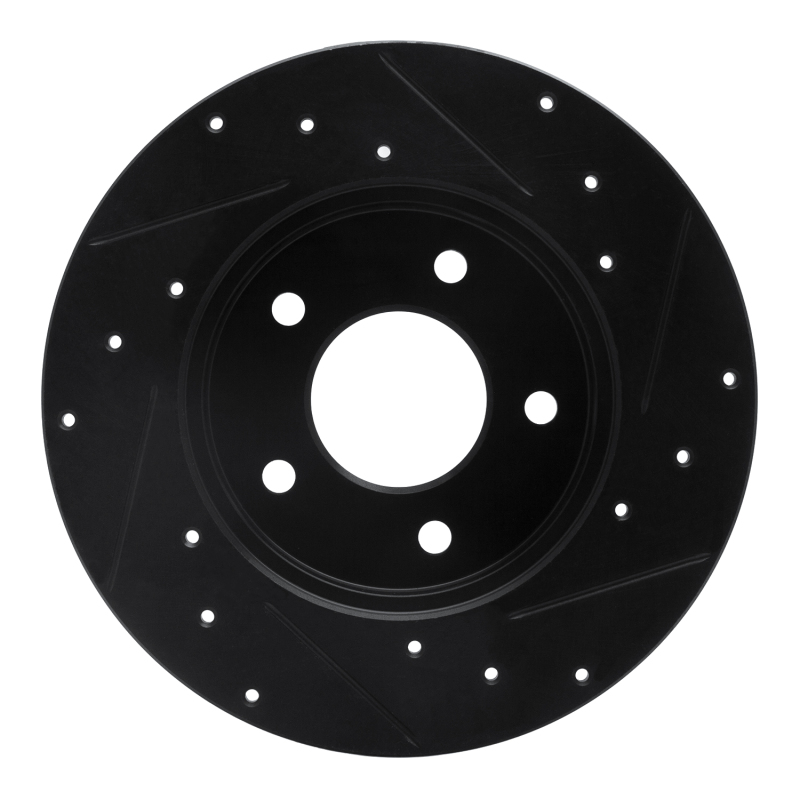 Picture of R1 92-05 Buick LeSabre Rear Left Drilled & Slotted Black Brake Rotor
