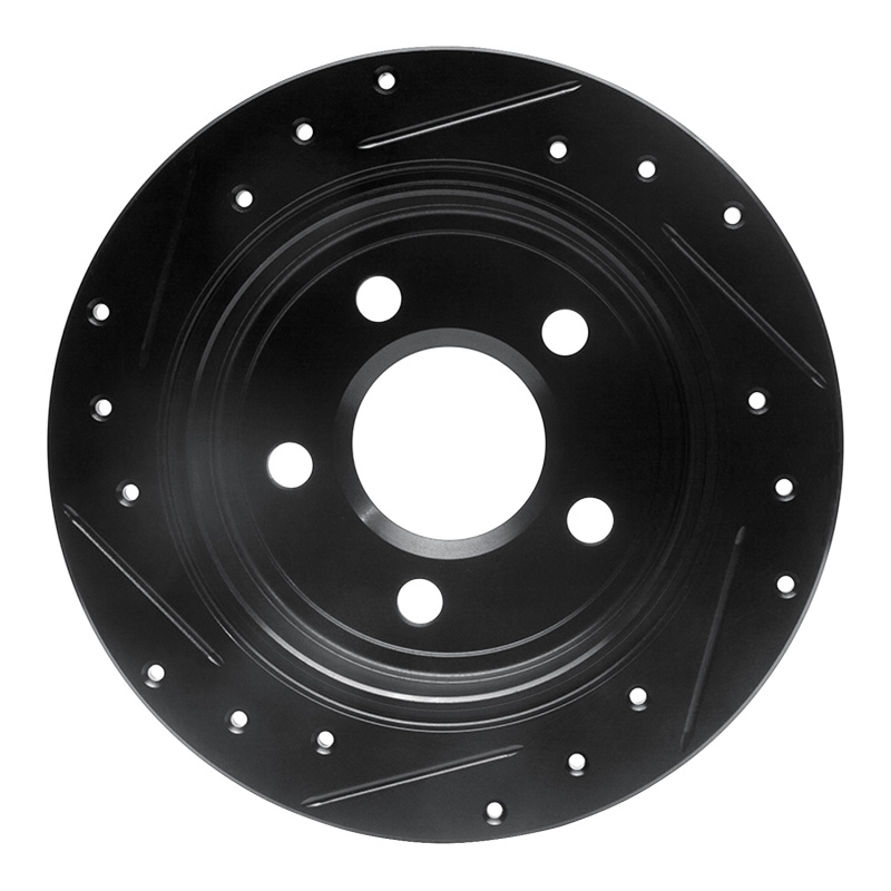 Picture of R1 97-05 Buick Century Rear Right Drilled & Slotted Black Brake Rotor