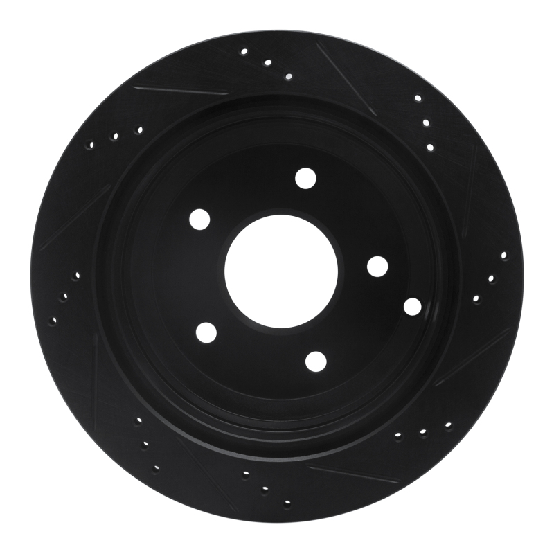 Picture of R1 05-06 Pontiac GTO Rear Left Drilled & Slotted Black Brake Rotor