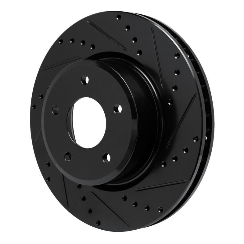 Picture of R1 05-06 Pontiac GTO Front Right Drilled & Slotted Black Brake Rotor