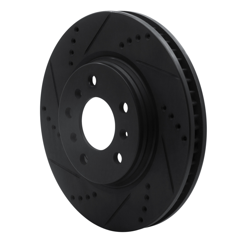 Picture of R1 04-09 Buick Allure Front Left Drilled & Slotted Black Brake Rotor