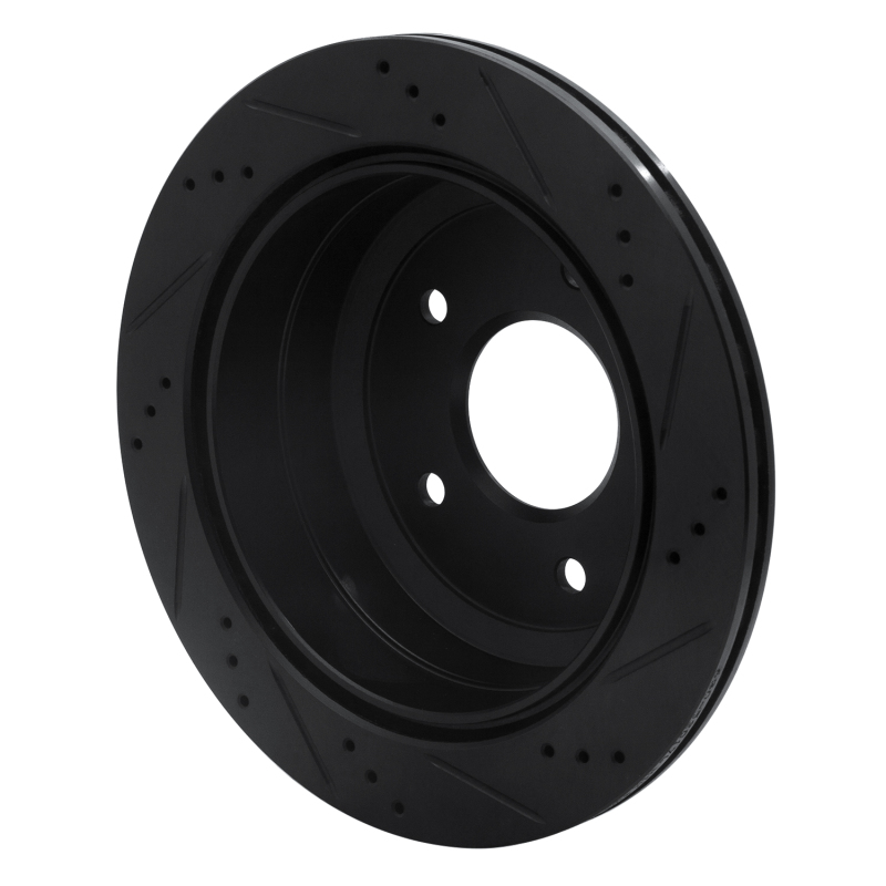 Picture of R1 05-06 Pontiac GTO Rear Left Drilled & Slotted Black Brake Rotor