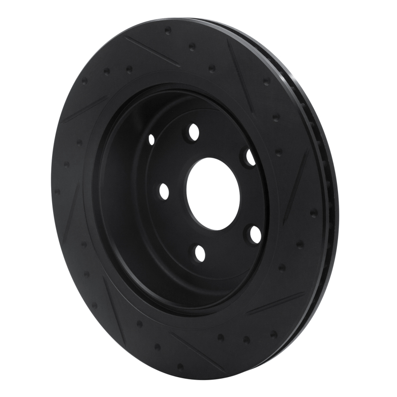 Picture of R1 08-17 Chevrolet SS Rear Left Drilled & Slotted Black Brake Rotor