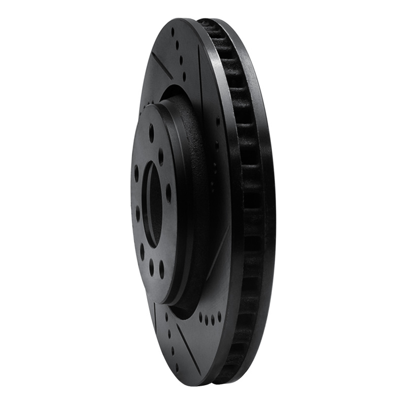 Picture of R1 04-09 Buick LaCrosse Front Right Drilled & Slotted Black Brake Rotor