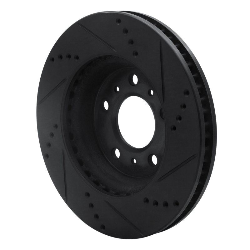 Picture of R1 04-09 Buick Allure Front Left Drilled & Slotted Black Brake Rotor