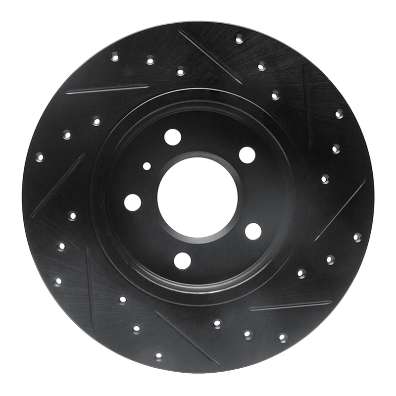 Picture of R1 05-05 Buick Terraza Rear Left Drilled & Slotted Black Brake Rotor