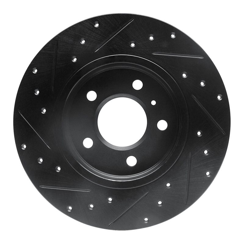 Picture of R1 05-05 Buick Terraza Rear Right Drilled & Slotted Black Brake Rotor