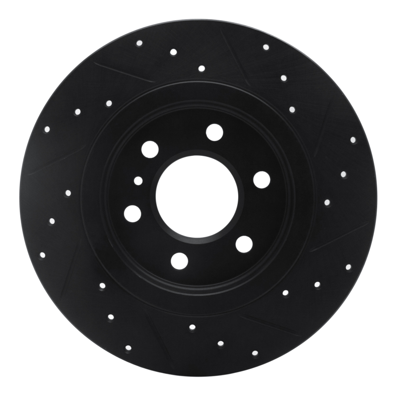 Picture of R1 06-09 Buick Terraza Rear Left Drilled & Slotted Black Brake Rotor