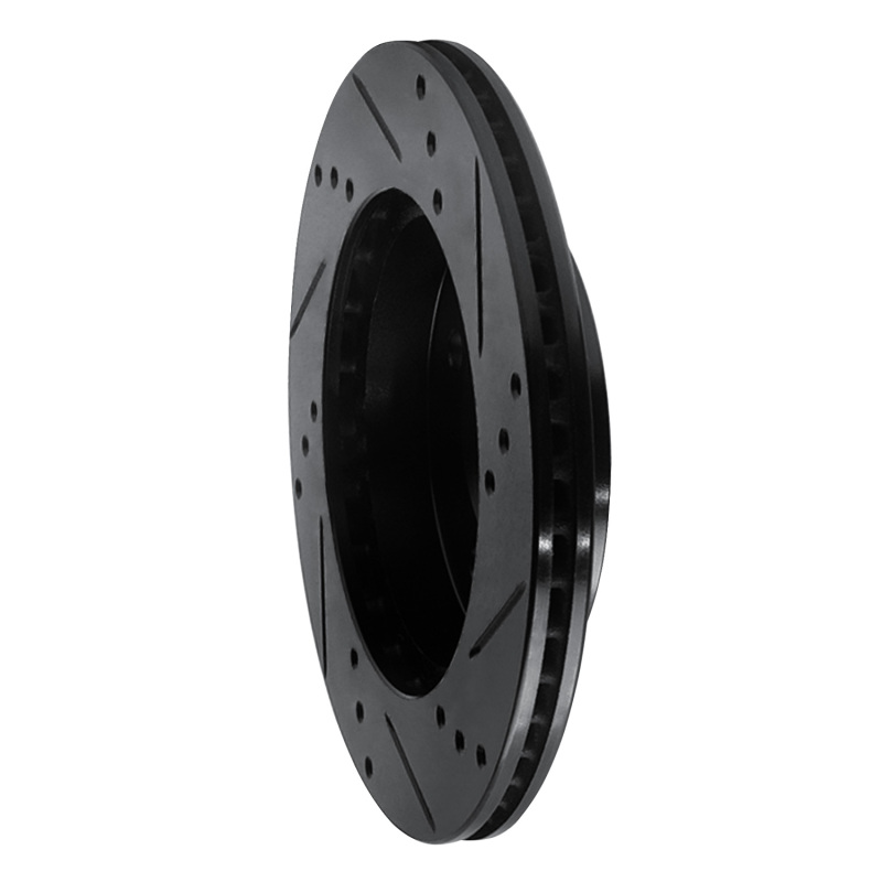 Picture of R1 91-02 Saturn SL1 Front Left Drilled & Slotted Black Brake Rotor