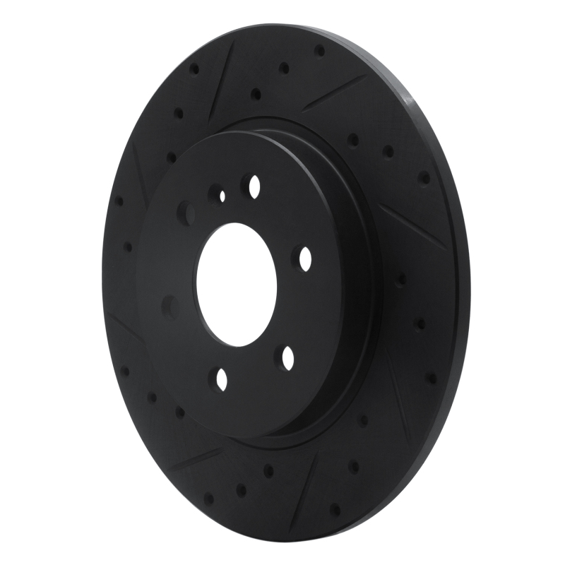 Picture of R1 06-09 Buick Terraza Rear Left Drilled & Slotted Black Brake Rotor