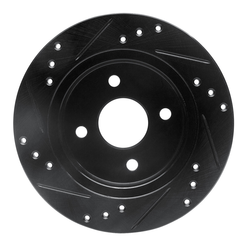 Picture of R1 91-98 Saturn SL Rear Right Drilled & Slotted Black Brake Rotor