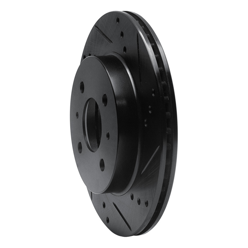 Picture of R1 91-02 Saturn SW1 Front Right Drilled & Slotted Black Brake Rotor