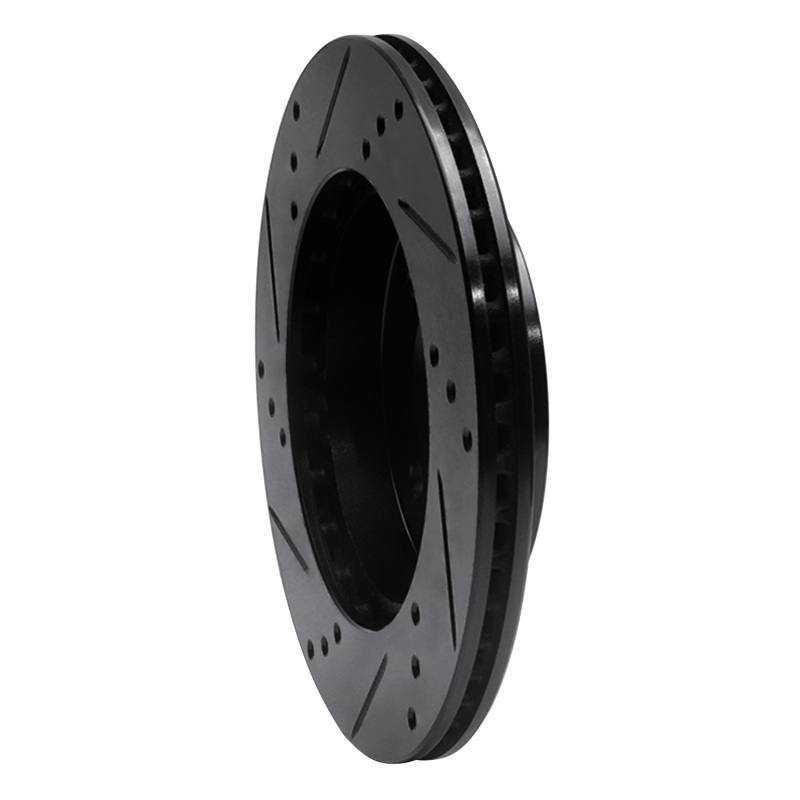 Picture of R1 91-02 Saturn SW1 Front Right Drilled & Slotted Black Brake Rotor