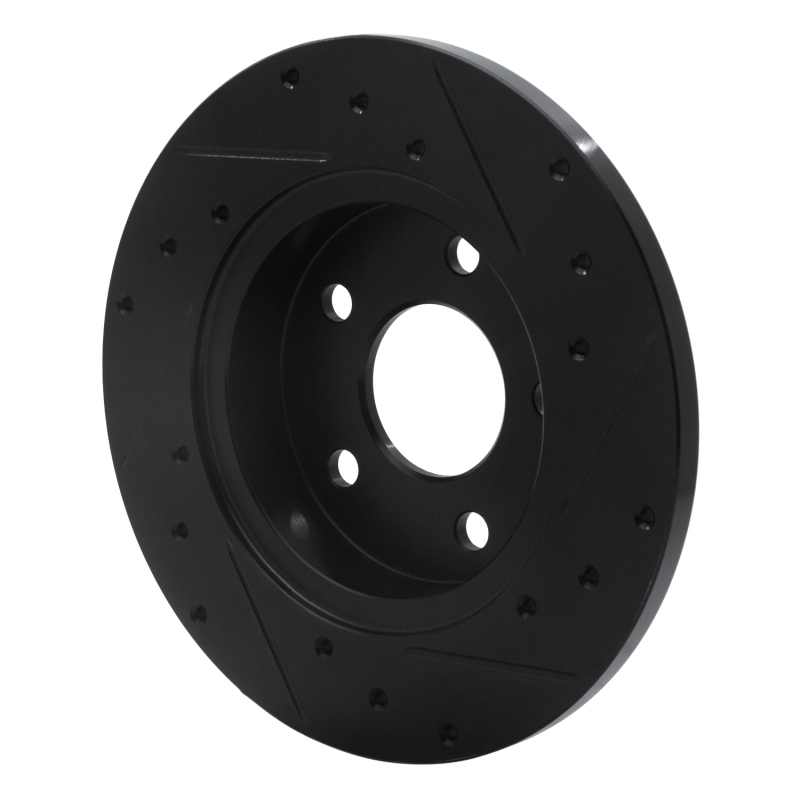 Picture of R1 04-12 Chevrolet Malibu Rear Left Drilled & Slotted Black Brake Rotor
