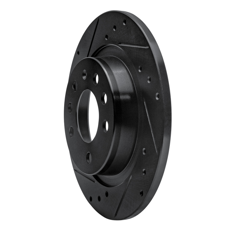 Picture of R1 06-10 Pontiac Solstice Rear Left Drilled & Slotted Black Brake Rotor
