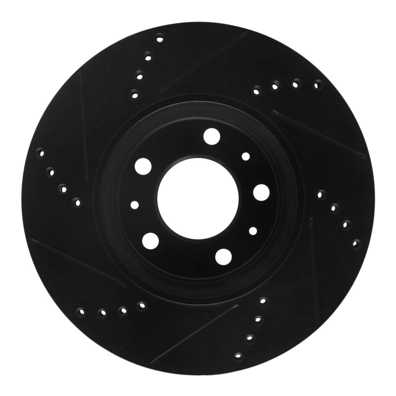 Picture of R1 06-10 Pontiac Solstice Front Right Drilled & Slotted Black Brake Rotor