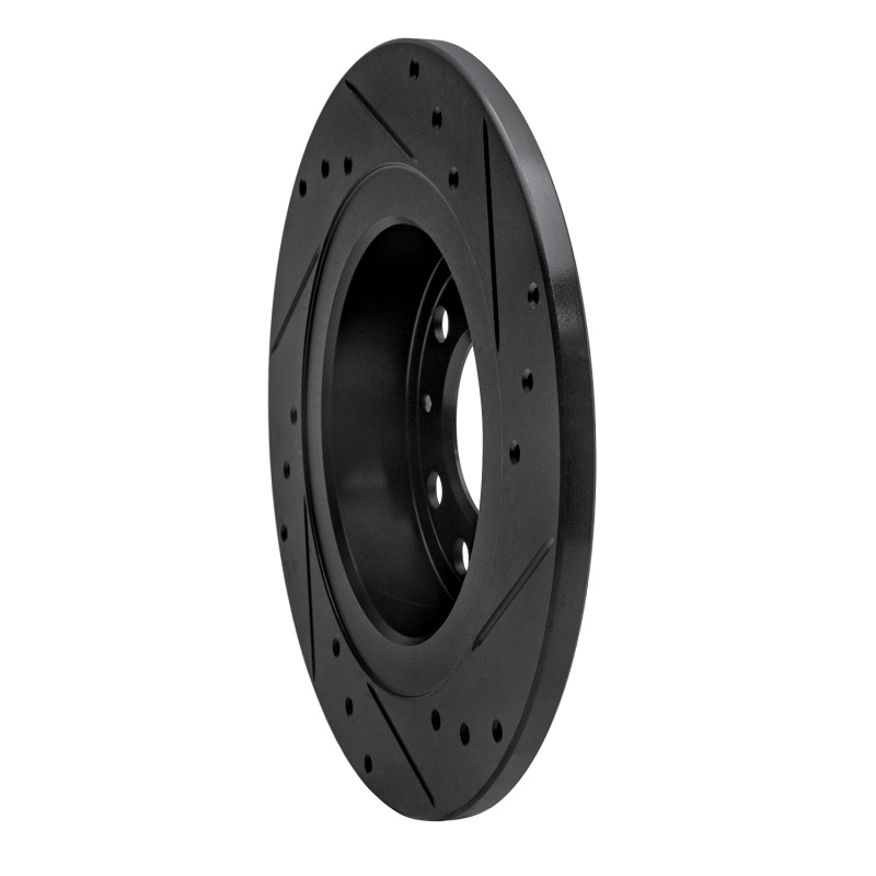 Picture of R1 06-10 Pontiac Solstice Rear Left Drilled & Slotted Black Brake Rotor