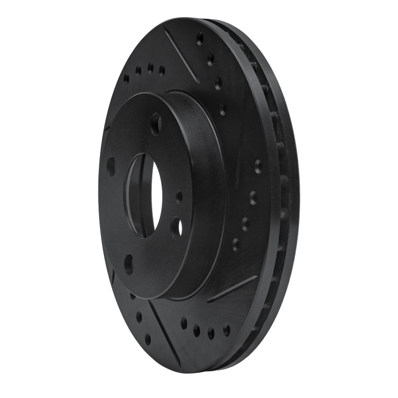 Picture of R1 90-01 Ford Escort Front Right Drilled & Slotted Black Brake Rotor