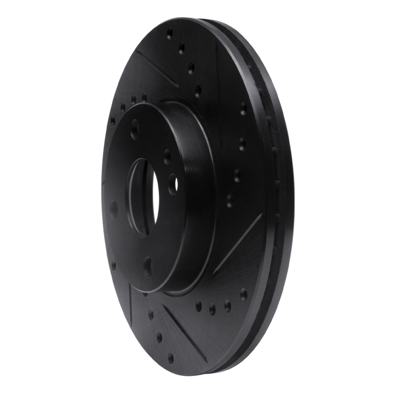 Picture of R1 90-03 Ford Escort Front Right Drilled & Slotted Black Brake Rotor
