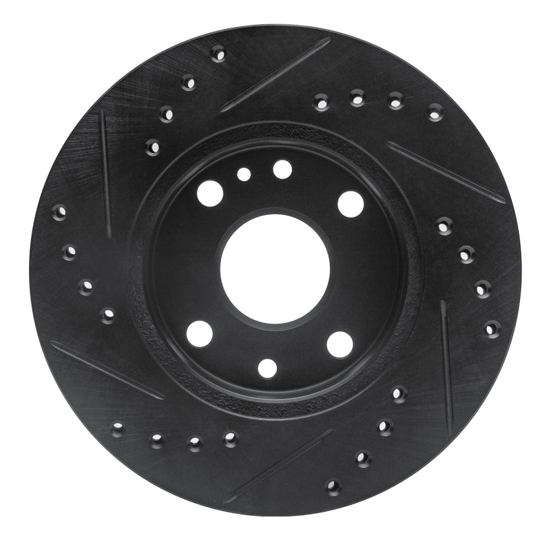 Picture of R1 94-97 Ford Aspire Front Right Drilled & Slotted Black Brake Rotor