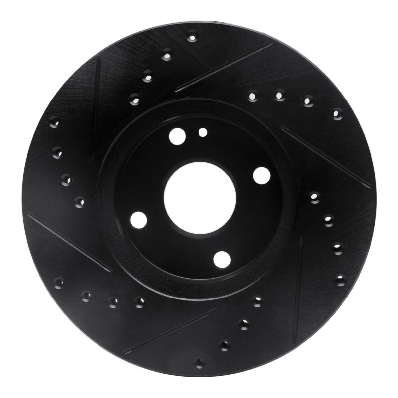 Picture of R1 90-03 Ford Escort Front Right Drilled & Slotted Black Brake Rotor