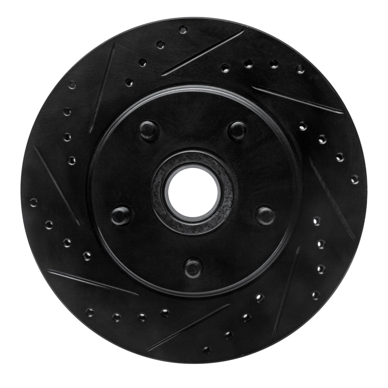 Picture of R1 68-73 Ford Mustang Front Left Drilled & Slotted Black Brake Rotor