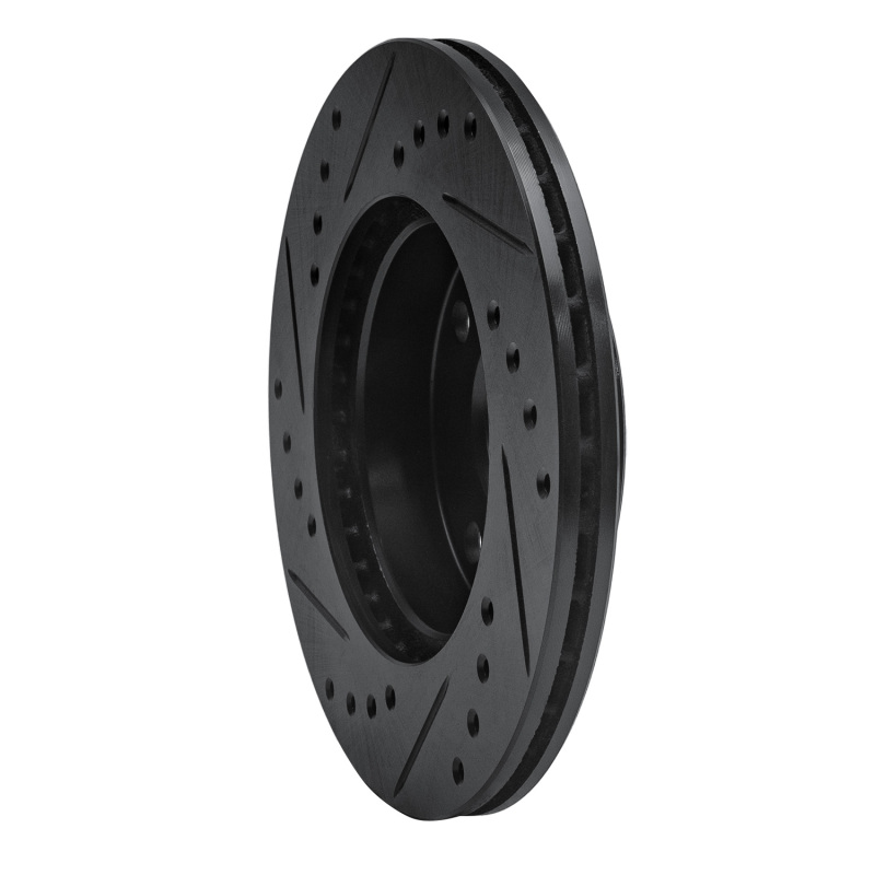 Picture of R1 94-97 Ford Aspire Front Right Drilled & Slotted Black Brake Rotor