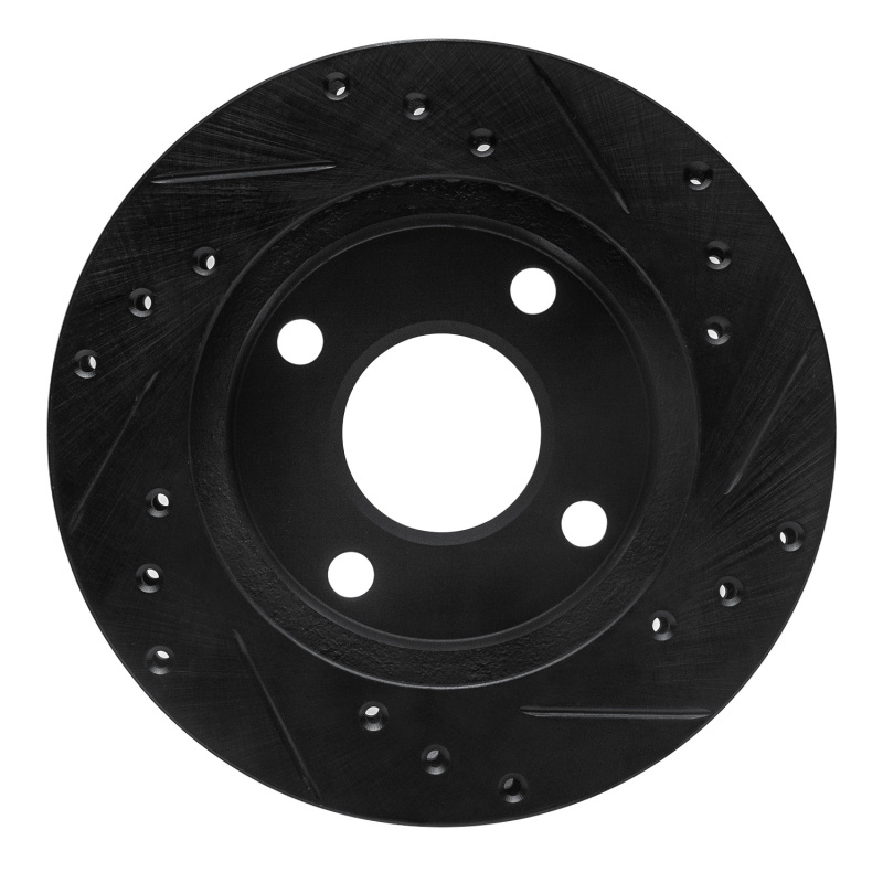 Picture of R1 81-94 Ford Escort Front Left Drilled & Slotted Black Brake Rotor