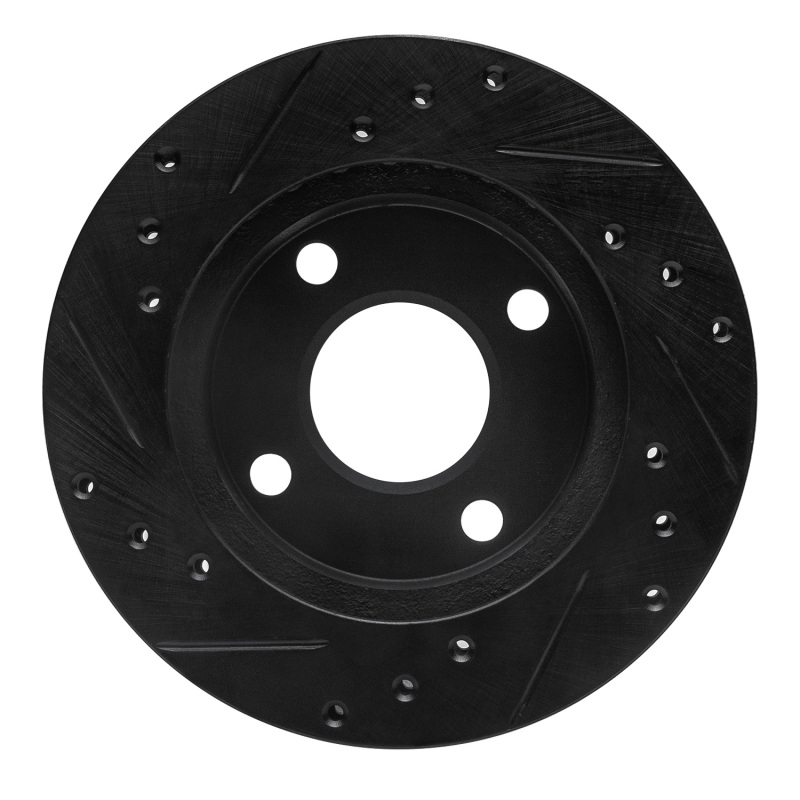 Picture of R1 81-94 Ford TEMPO Front Right Drilled & Slotted Black Brake Rotor