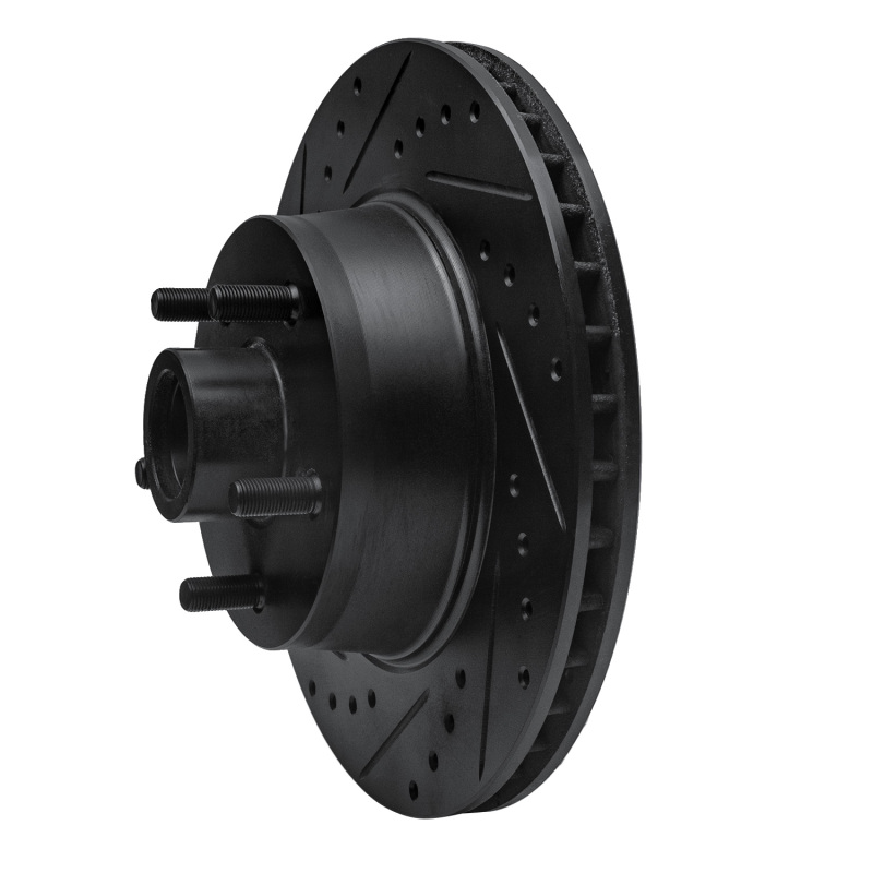 Picture of R1 68-73 Ford Mustang Front Left Drilled & Slotted Black Brake Rotor