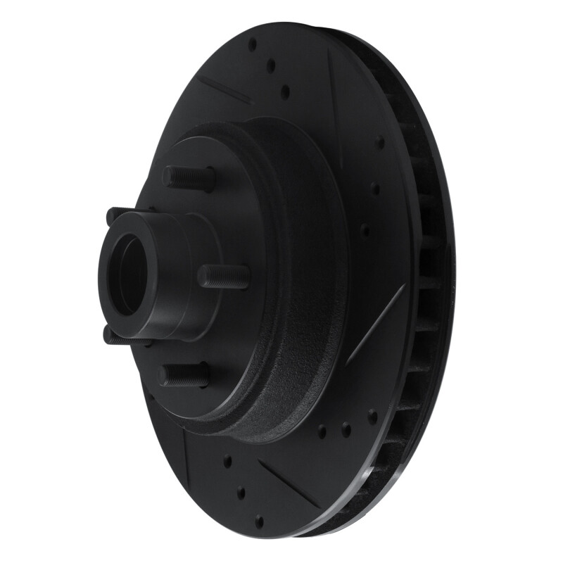 Picture of R1 70-72 Ford Country Squire Front Right Drilled & Slotted Black Brake Rotor