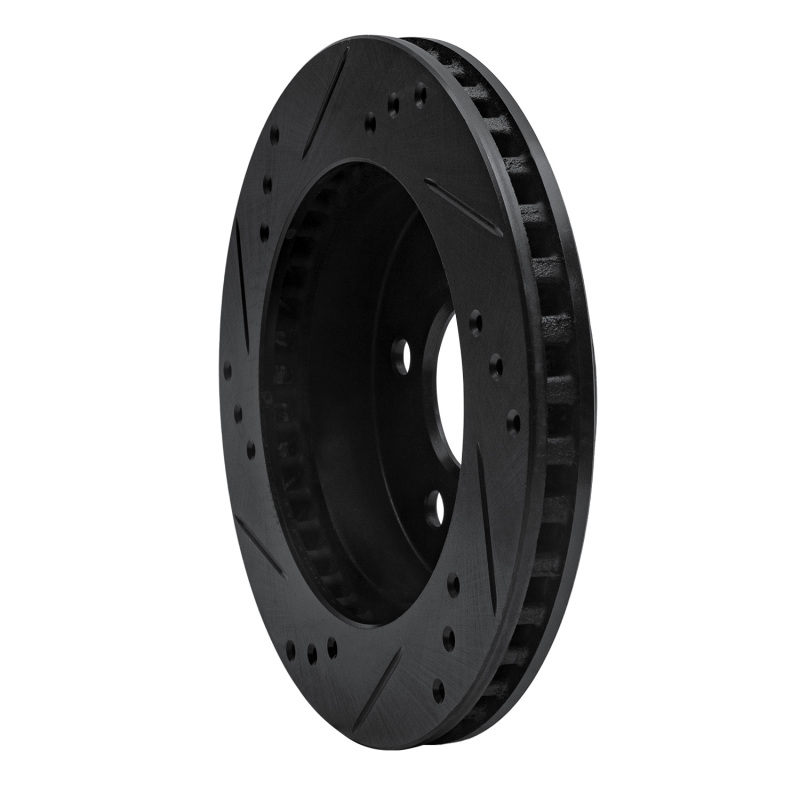 Picture of R1 90-92 Ford Taurus SHO Rear Right Drilled & Slotted Black Brake Rotor