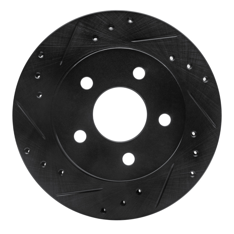 Picture of R1 93-98 Ford Thunderbird Rear Left Drilled & Slotted Black Brake Rotor