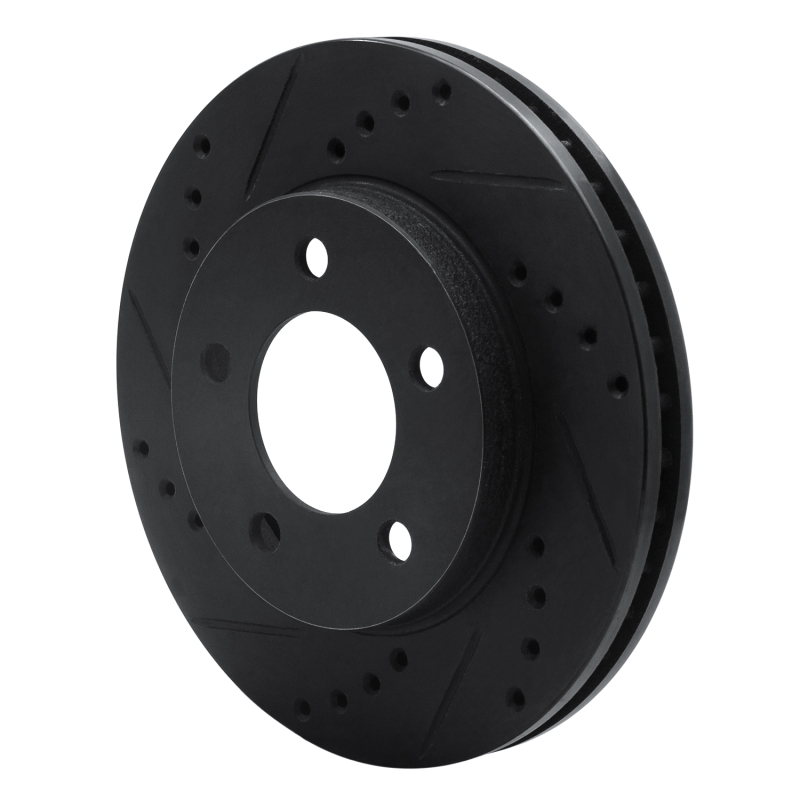 Picture of R1 70-93 Ford Taurus SHO Front Left Drilled & Slotted Black Brake Rotor