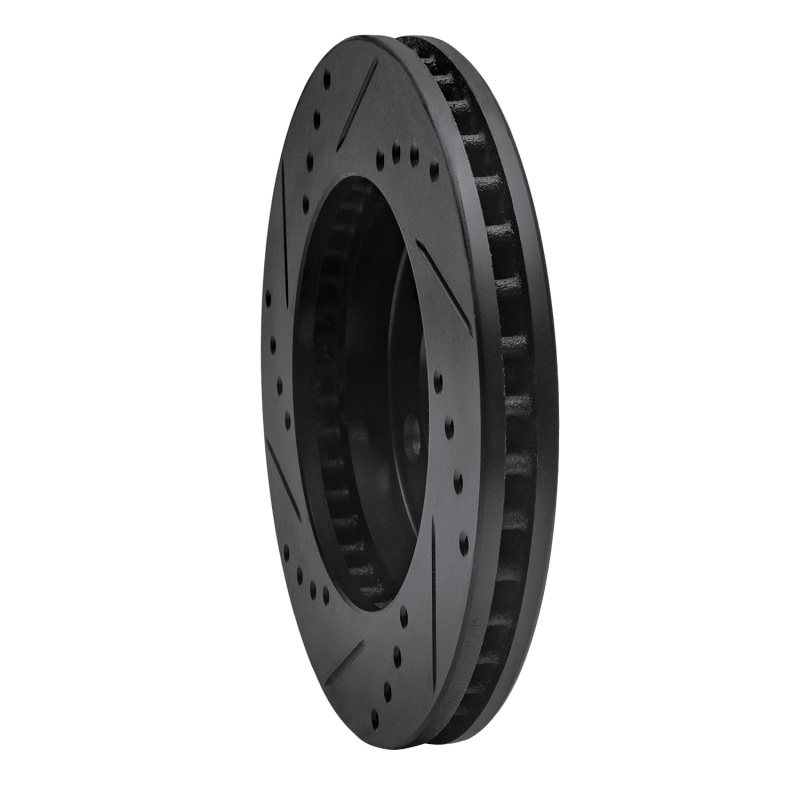 Picture of R1 70-93 Ford Taurus (Excl SHO) Front Right Drilled & Slotted Black Brake Rotor