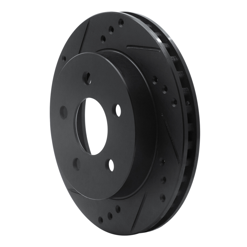 Picture of R1 90-92 Ford Taurus SHO Rear Left Drilled & Slotted Black Brake Rotor