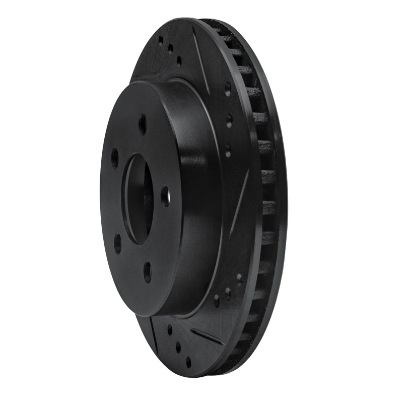 Picture of R1 90-92 Ford Taurus SHO Rear Right Drilled & Slotted Black Brake Rotor