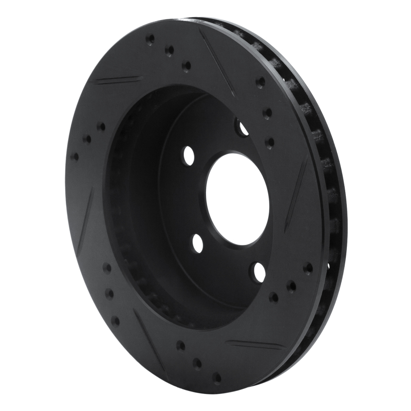 Picture of R1 90-92 Ford Taurus SHO Rear Left Drilled & Slotted Black Brake Rotor