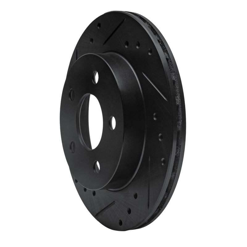 Picture of R1 93-98 Ford Thunderbird Rear Left Drilled & Slotted Black Brake Rotor
