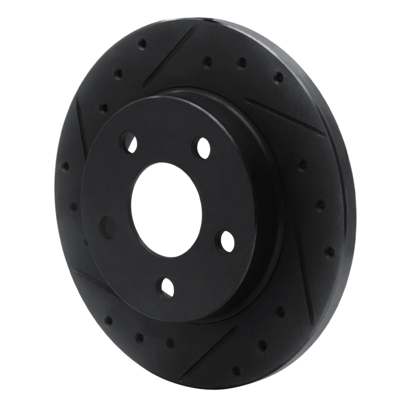 Picture of R1 93-05 Ford Taurus SHO Rear Left Drilled & Slotted Black Brake Rotor